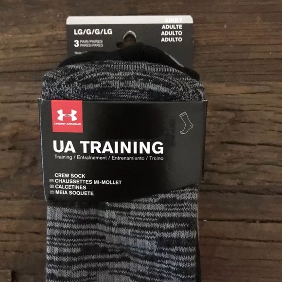 Under Armour Men’s UA Training Crew Socks 3 Pairs - Picture 2 of 5